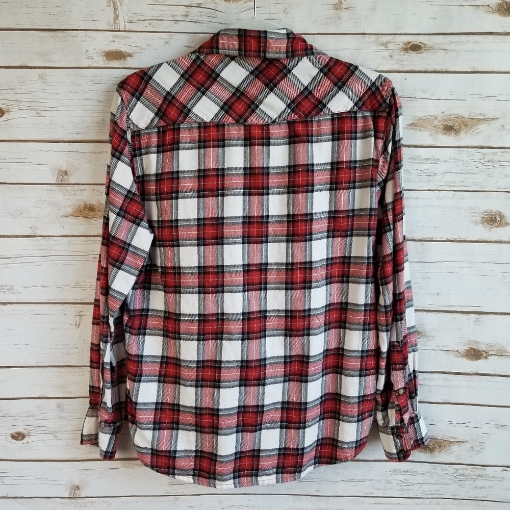 Jachs Girlfriend plaid flannel button snap down - Picture 2 of 7